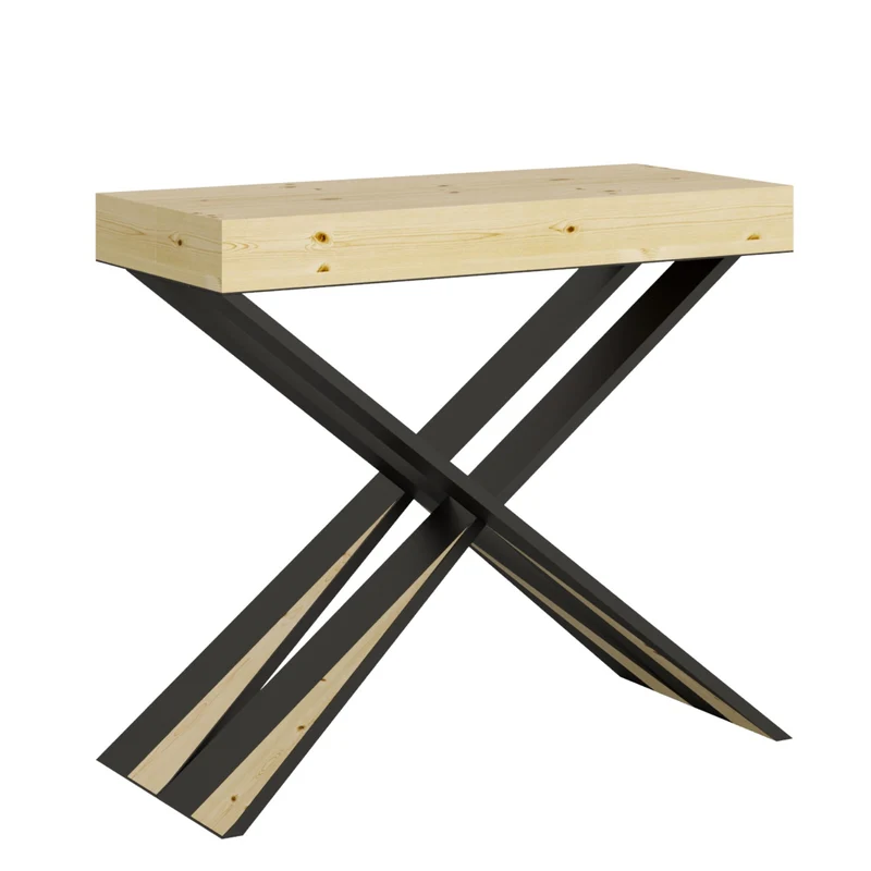 Tavolo consolle "Cagliari" allungabile in legno per sala da pranzo Allungabile fino a 300 cm / Classic / Abete Natura