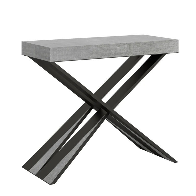 Tavolo consolle "Cagliari" allungabile in legno per sala da pranzo Allungabile fino a 300 cm / Premium / Cemento
