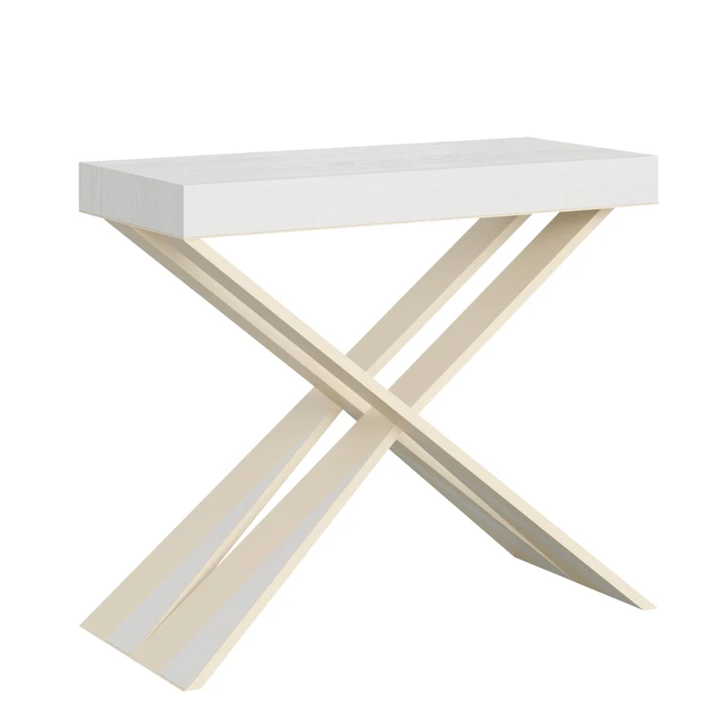 Tavolo consolle "Brescia" allungabile in legno per sala da pranzo Allungabile fino a 300 cm / Bianco Frassino