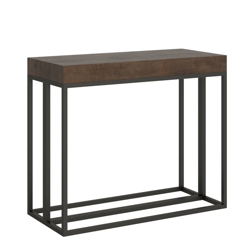 Tavolo consolle "Taranto" allungabile in legno per sala da pranzo Allungabile fino a 196 cm / Classic / Noce