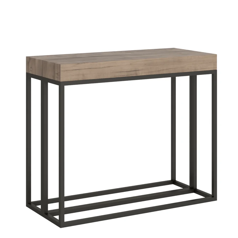 Tavolo consolle "Taranto" allungabile in legno per sala da pranzo Allungabile fino a 196 cm / Classic / Quercia
