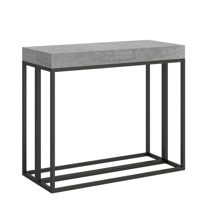 Tavolo consolle "Taranto" allungabile in legno per sala da pranzo Allungabile fino a 196 cm / Premium / Cemento