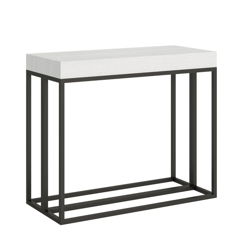 Tavolo consolle "Taranto" allungabile in legno per sala da pranzo Allungabile fino a 300 cm / Premium / Bianco Frassino