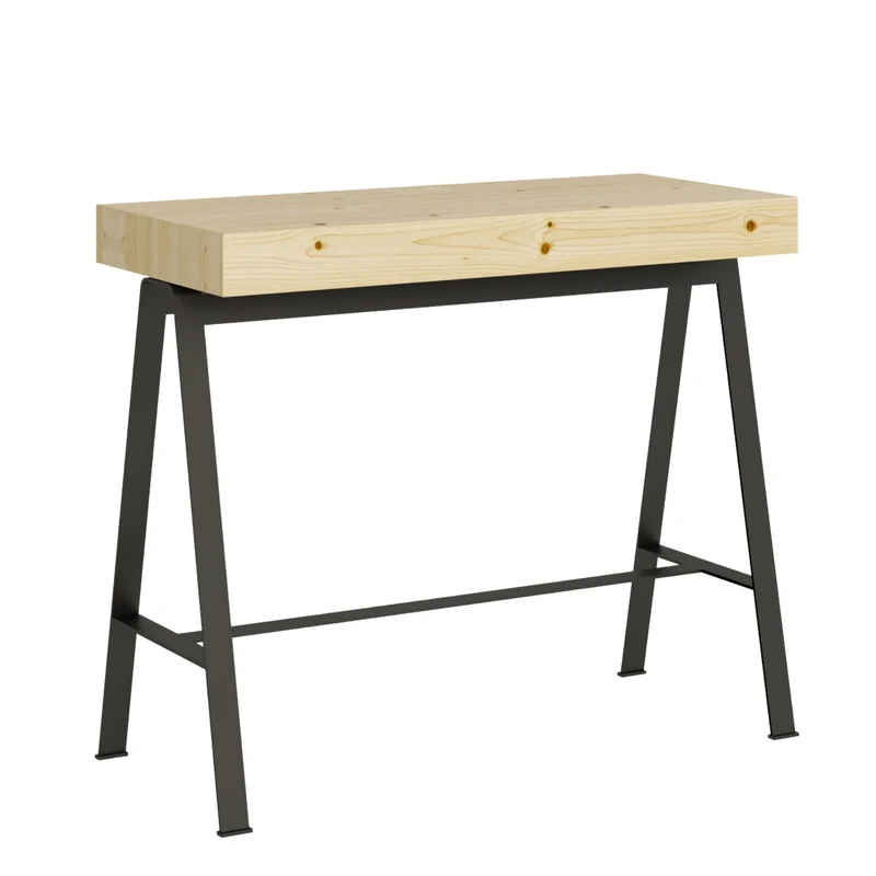 Tavolo consolle "Prato" allungabile in legno per sala da pranzo Allungabile fino a 300 cm / Premium / Abete Natura