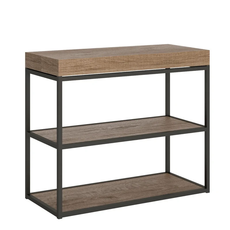 Tavolo consolle "Modena" allungabile in legno per sala da pranzo Allungabile fino a 196 cm / Classic / Quercia