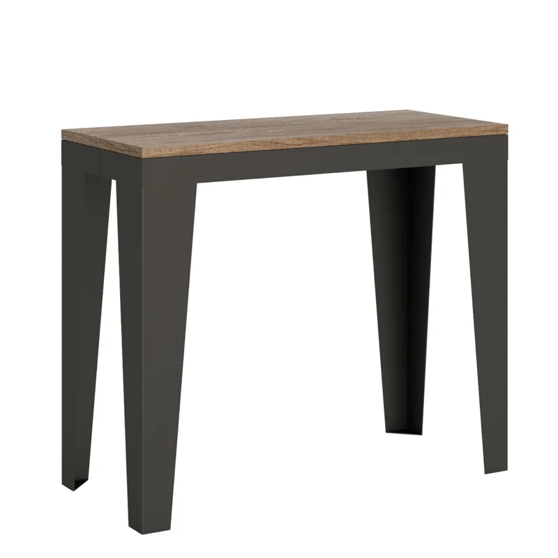 Tavolo consolle "Udine" allungabile in legno per sala da pranzo Allungabile fino a 300 cm / Quercia