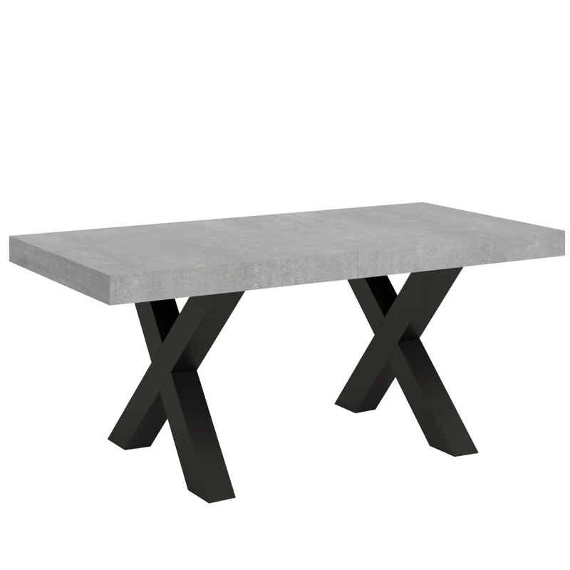 Tavolo "Perugia" allungabile in legno per sala da pranzo Allungabile fino a 264 cm / Cemento