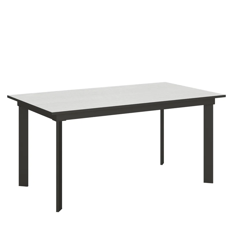 Tavolo "Pavia" allungabile in legno per sala da pranzo Allungabile fino a 220 cm / Bianco Frassino