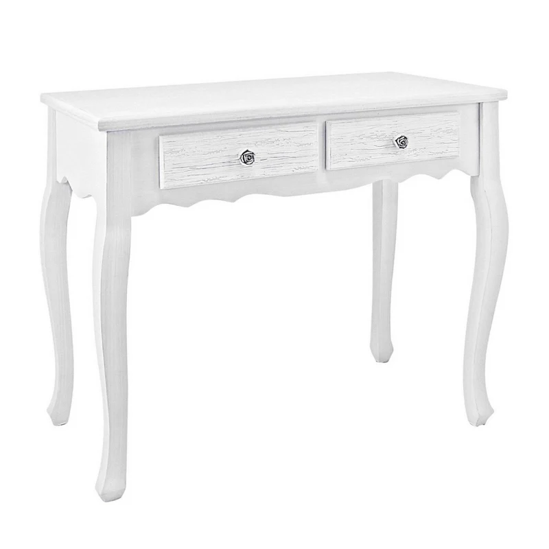 Consolle "Blanc" struttura in legno MDF con finitura bianca opaca per interni