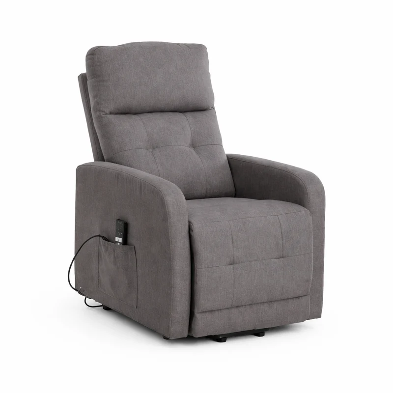 Poltrona "Cygnus" con recliner elettrico doppio motore e rivestimento in tessuto per interno Grigio