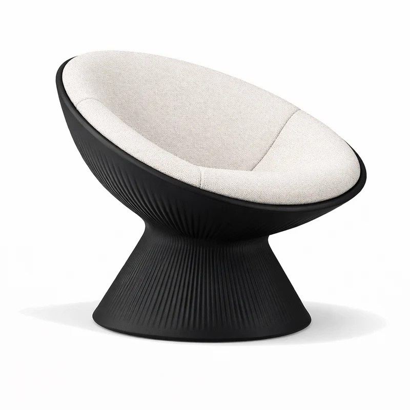 Poltrona relax "Fade" struttura in polietilene per esterno, design by Marco Gregori Granito / Senza accessori / Cuscino Bianco