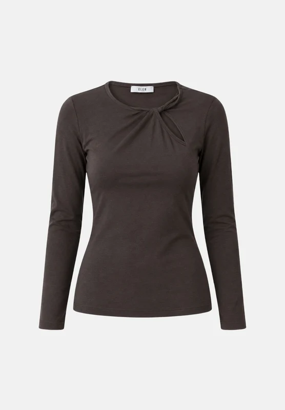 ELEH Maglia cut-out con dettaglio incrociato grigio scuro da donna 44