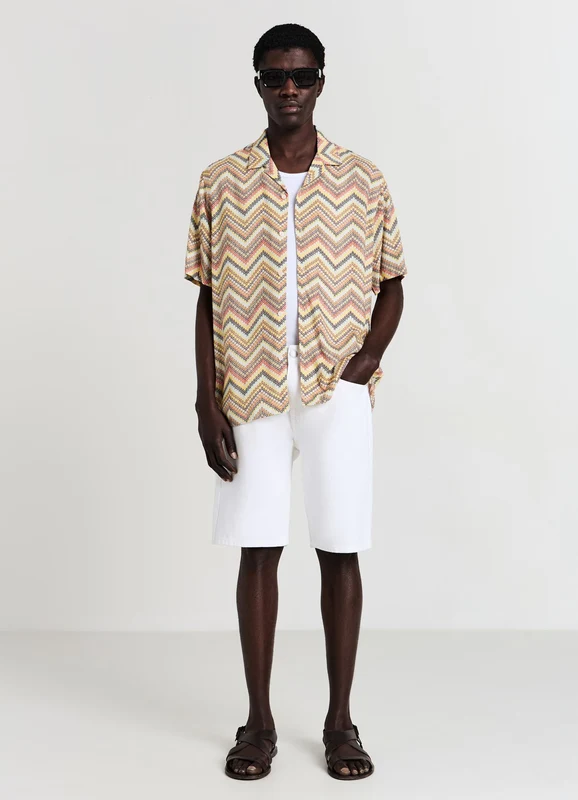 Camicia bowling fantasia zig zag XXL