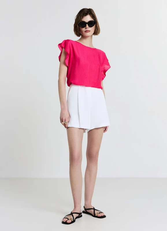 Blusa maniche con rouches XL