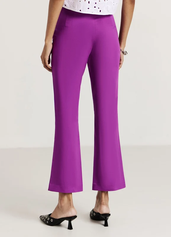 Pantalone cropped flare in rasatello XXL
