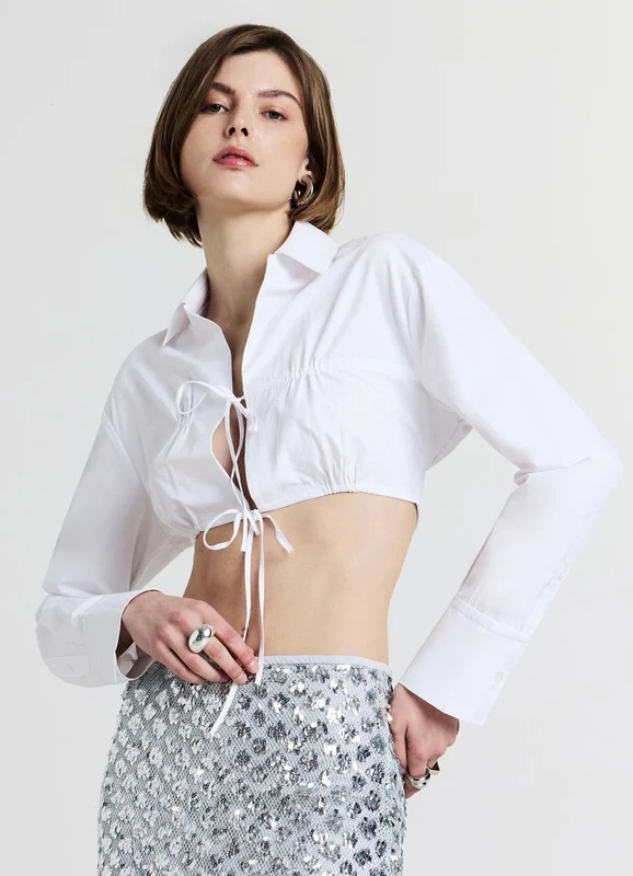 Camicia cropped con laccetti S