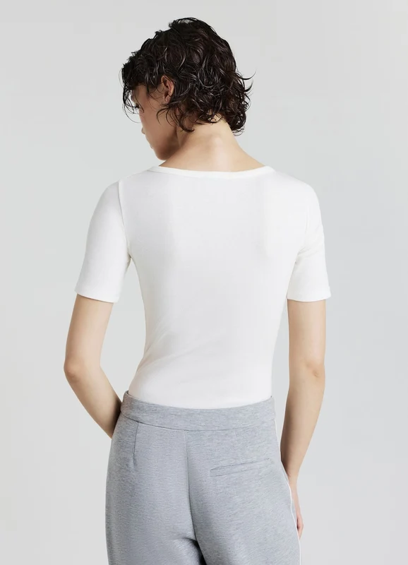 Body con scollo a V e bottoni S