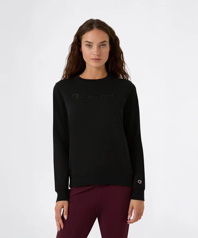 Champion Icons Crewneck Sweatshirt Siyah / M
