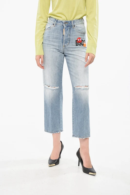 0405~PAC-MAN Wide-Leg Jeans BOSTON with Distressed Detail 19cm 36