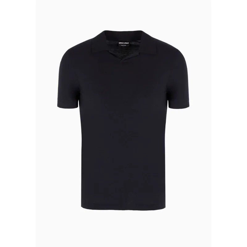 Camisa Polo de Viscose Stretch Azul Marinho - 50 IT - 44 BR