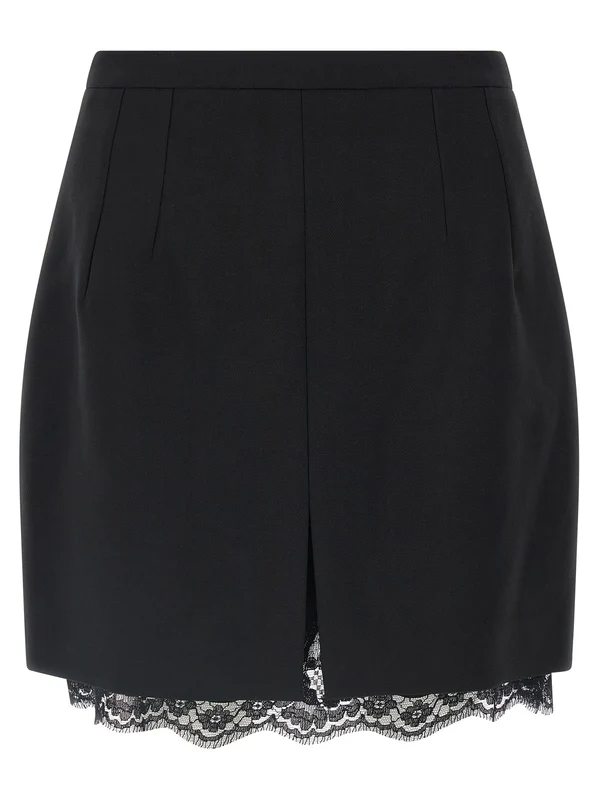 Dolce & Gabbana Black Virgin Wool Long Skirt IT38