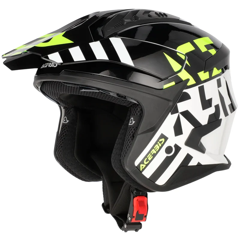 Casco Acerbis Jet Aria Evo Graphic - Negro/Blanco/Amarillo XXL