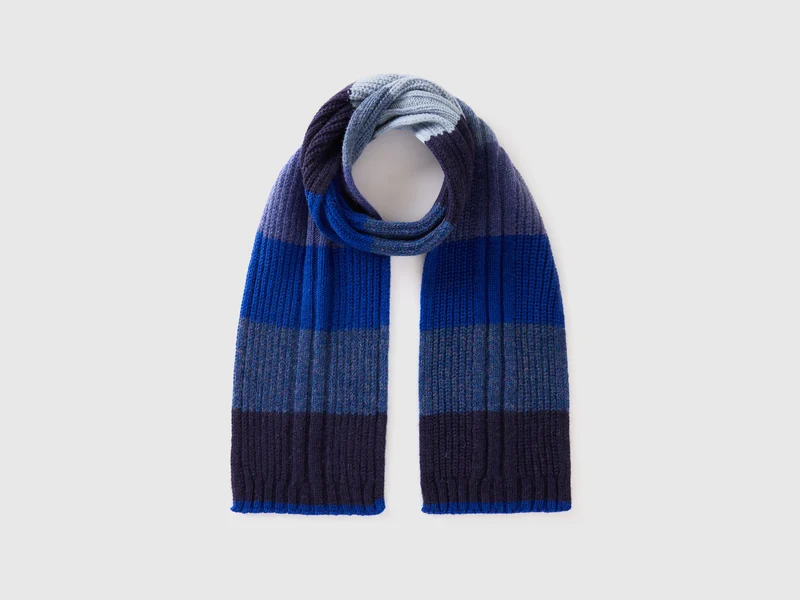 Sciarpa a righe in pura lana Shetland OS