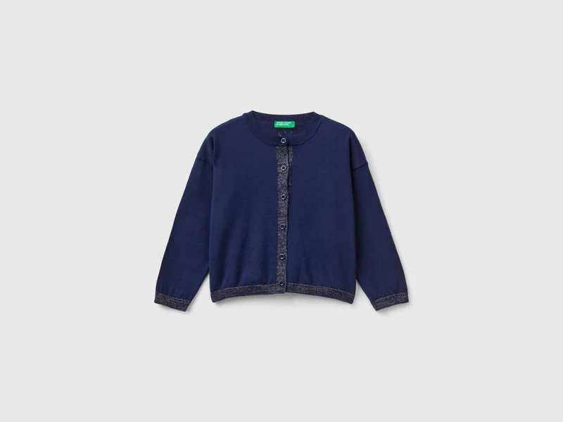 Cardigan con lurex in puro cotone 82