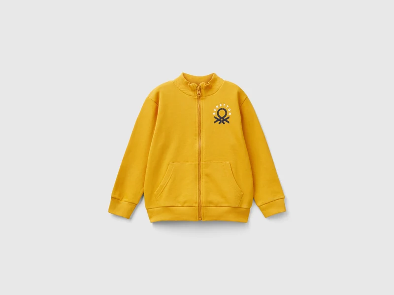 Felpa in cotone bio con zip YS