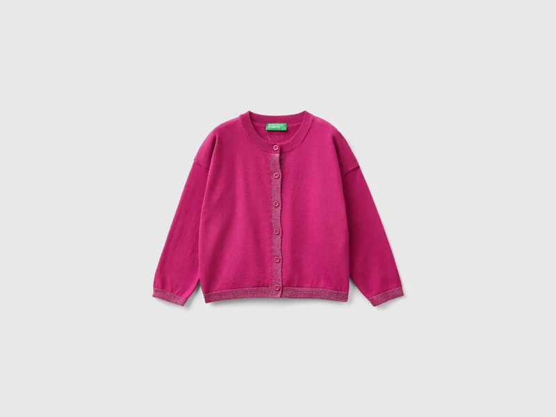 Cardigan con lurex in puro cotone YS