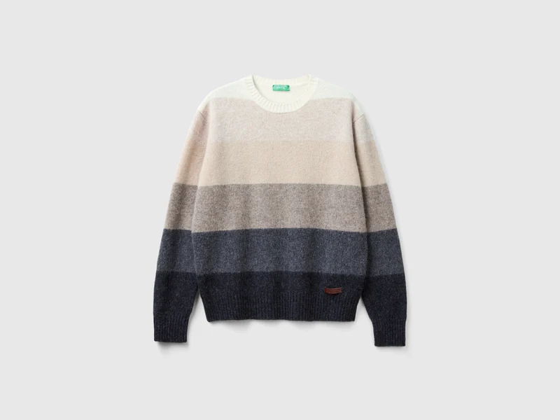 Maglia a righe in pura lana Shetland S