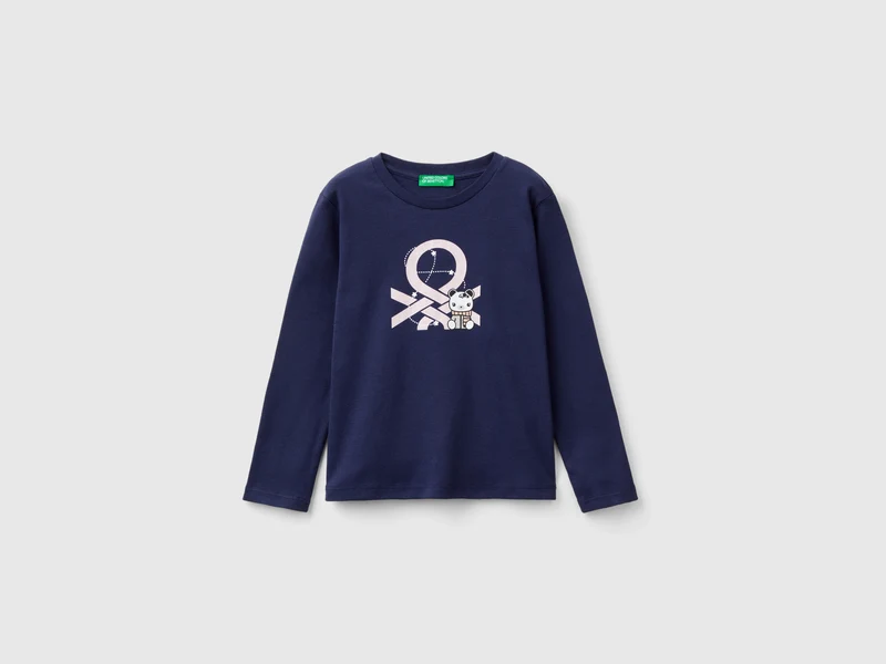 T-shirt con stampa glitter in cotone bio 82
