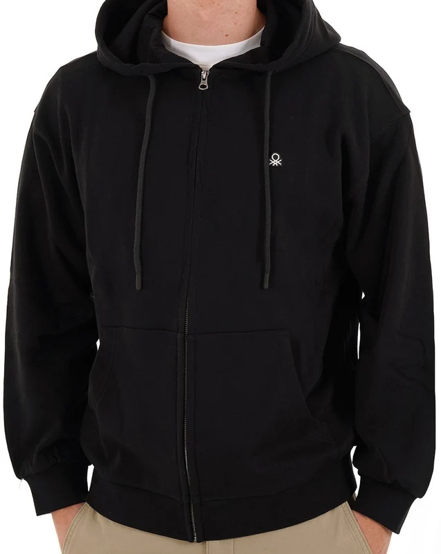 Benetton Full Zip Hoodie Black L