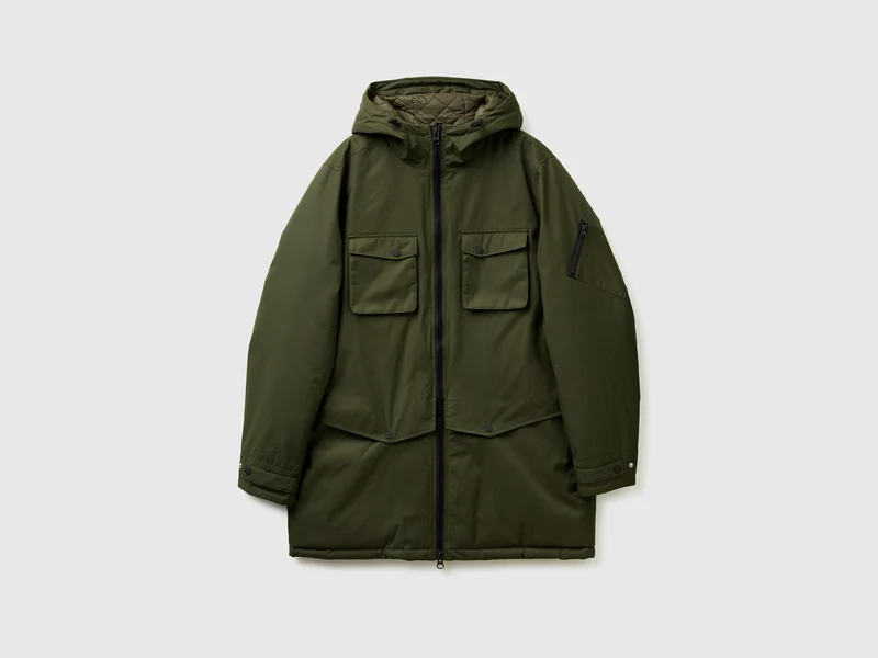 Parka imbottito in cotone e nylon L