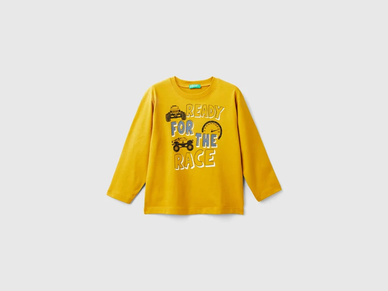 T-shirt con stampa in caldo cotone bio YS