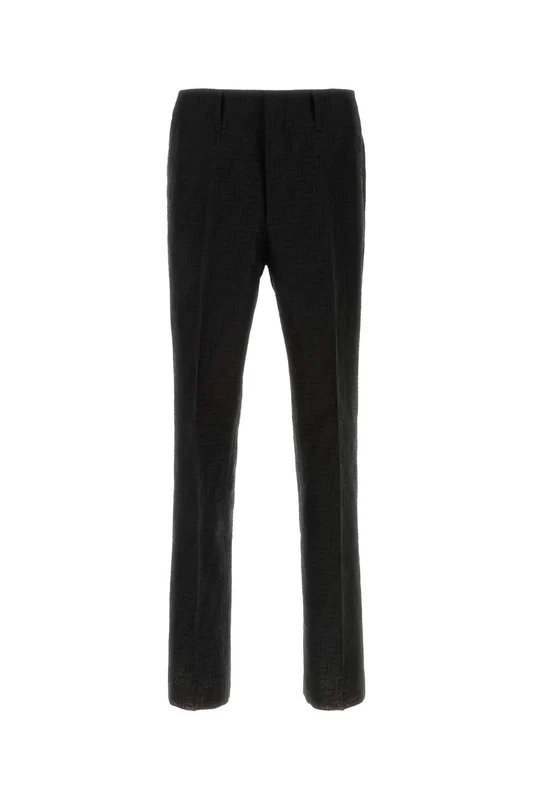 Fendi Black Linen Blend Pant 50