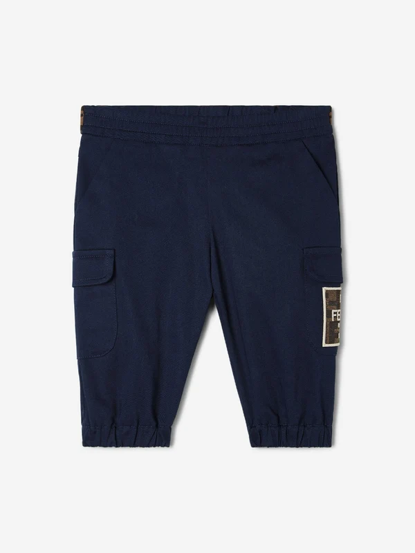 Fendi Baby Gabardine Trousers in Navy Navy / 36 Mths