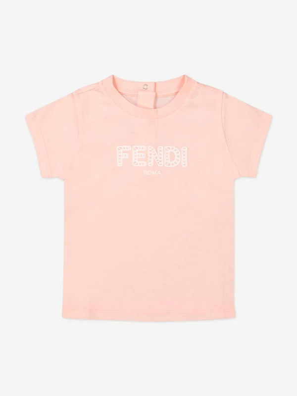 Fendi Baby Girls Logo T-Shirt in Pink Pink / 9 Mths