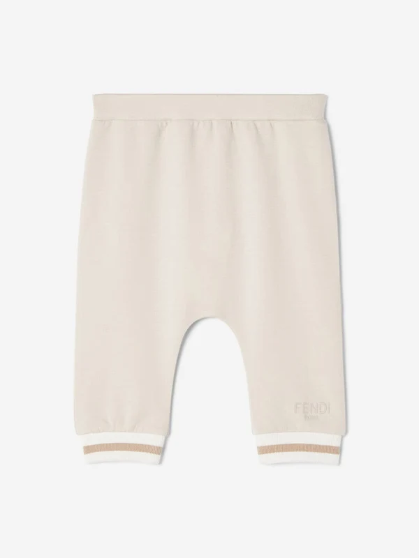 Fendi Baby Logo Joggers in Beige Beige / 18 Mths