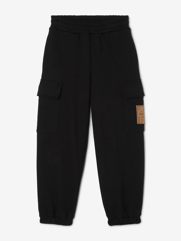 Fendi Kids Cargo Joggers in Black Black / 4 Yrs