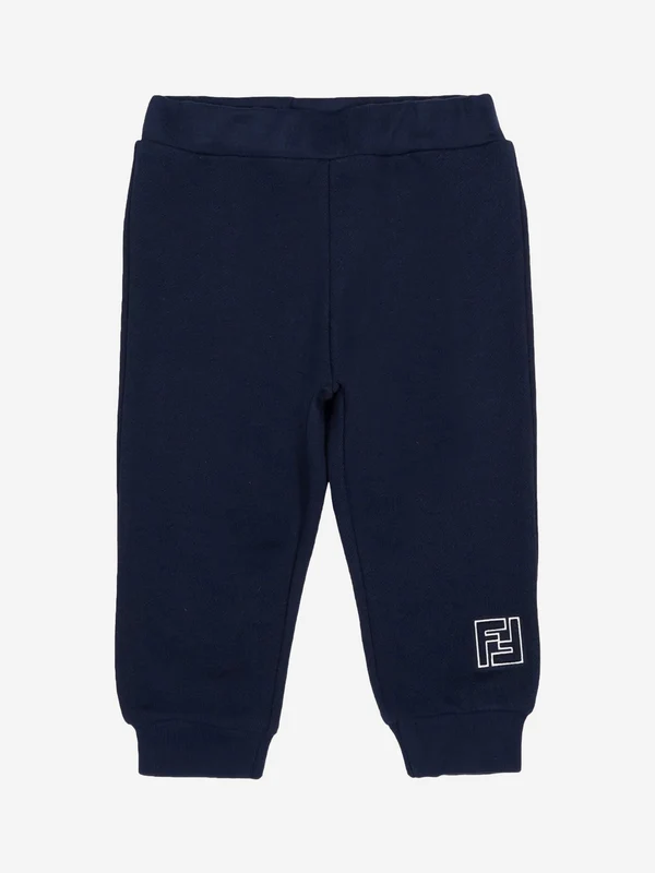 Fendi Baby Boys FF Logo Joggers in Navy Navy / 9 Mths