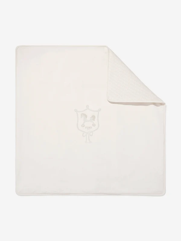Fendi Baby Cotton Jersey Blanket in Beige (80cm) Beige / One size