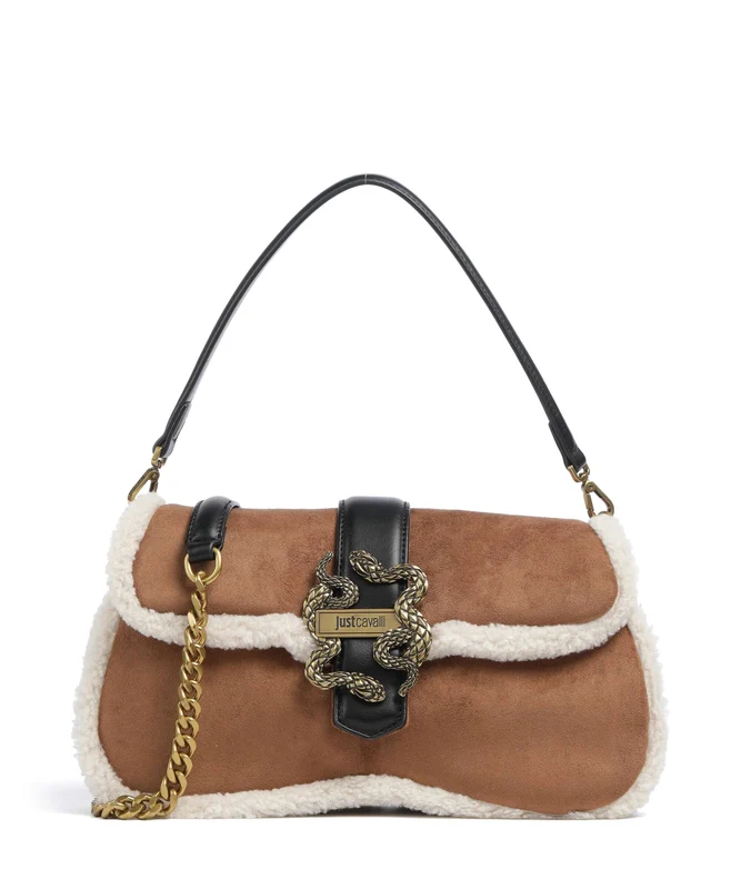 Just Cavalli Iconic Snakes Schultertasche partridge