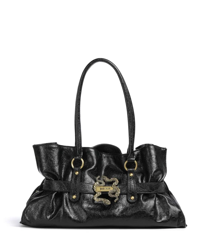 Just Cavalli Iconic Snakes Bow Shopper black