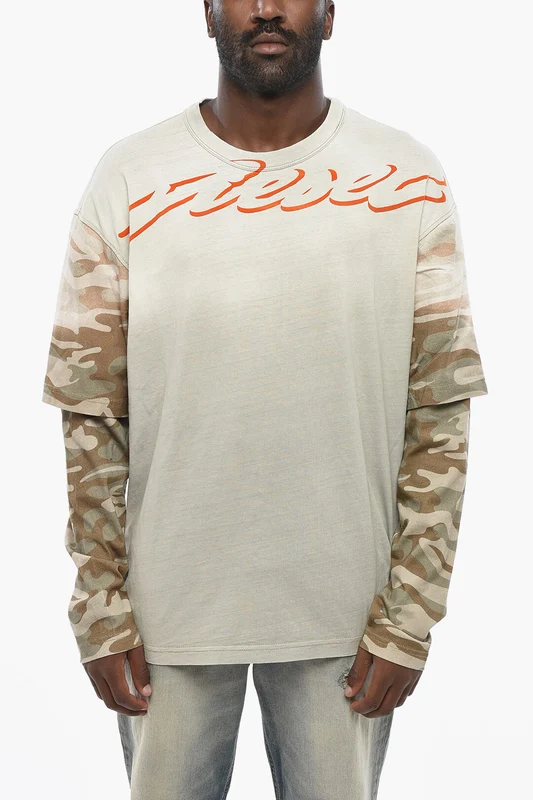 0500~Printed Cotton Crewneck T-Shirt T-WESHER-Q2 S