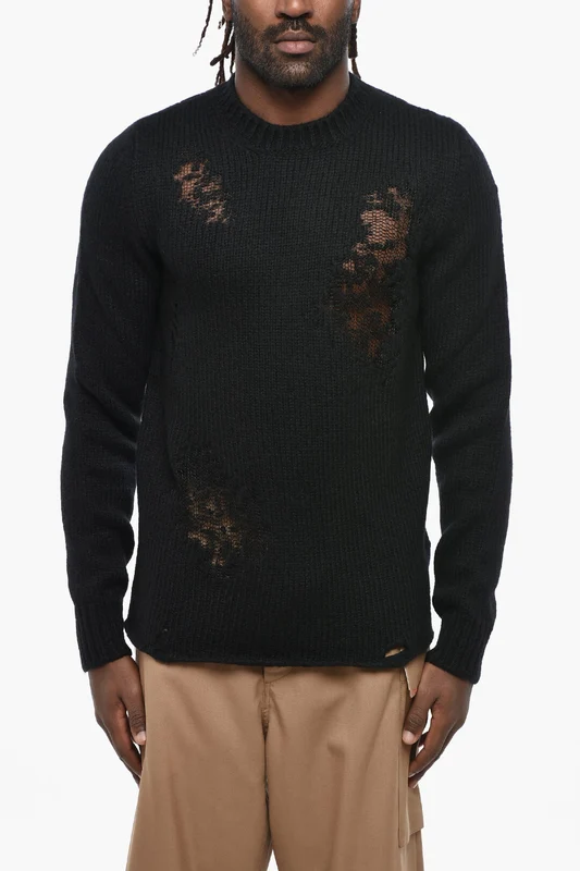 3500~Wool-Blend Pullover NORMAN with Distressed Effect Xs