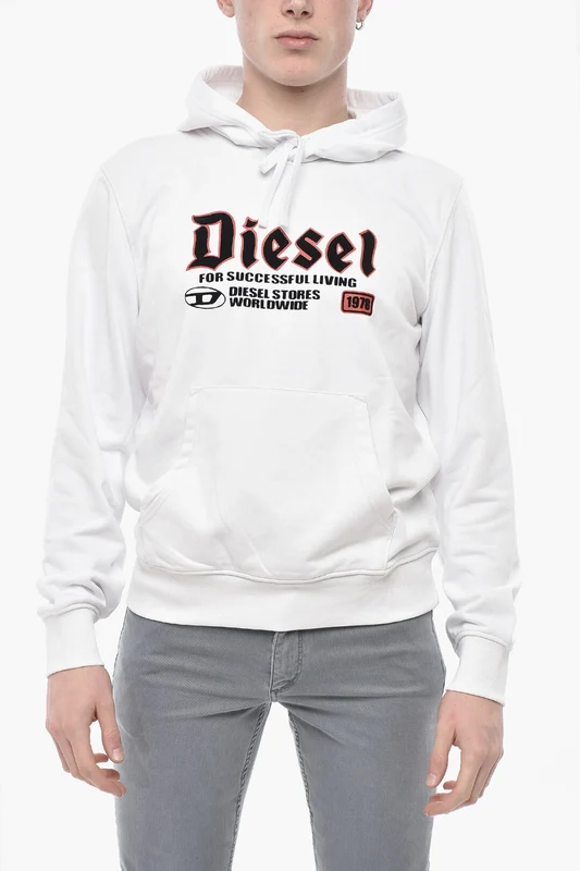 0405~Cotton-Blend Sweatshirt S-GINN-HOOD-K45 With Flocked Logo L