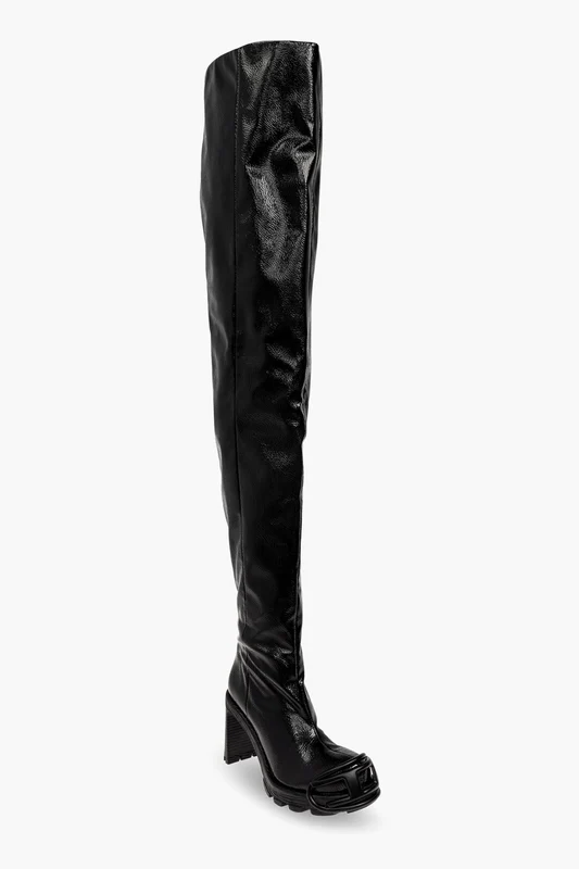 3500~Maxi Boots D-HAMMER Vegan Leather With 10cm Embossed Monogram 39