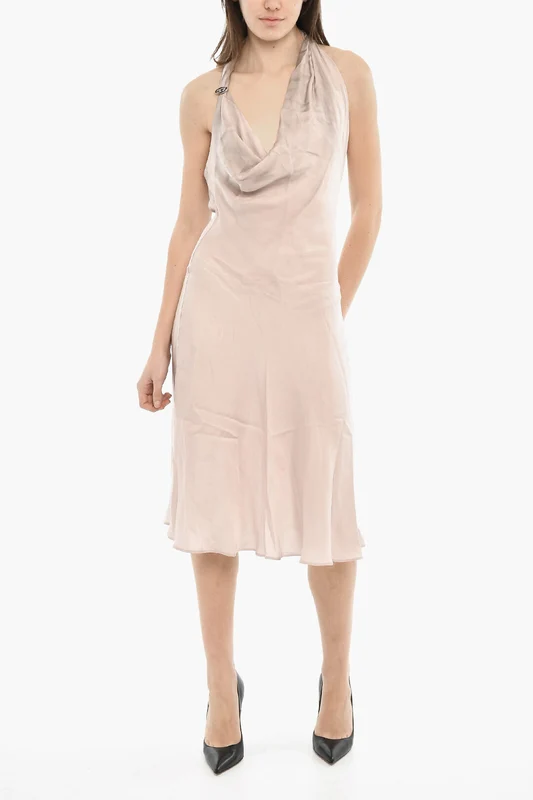 0500~Satin Midi Dress D-ESTINY With Cowl Neck 38