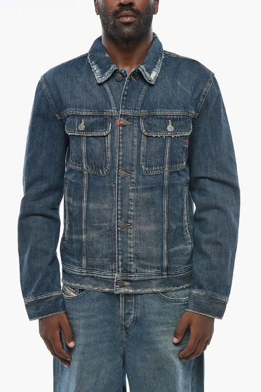 0405~Vintage-Effect Denim Jacket D-BARCY Xxl